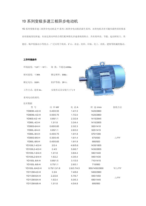 YD系列变极多速三相异步电动机