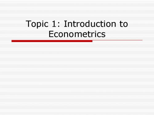 Topic 1 Introduction