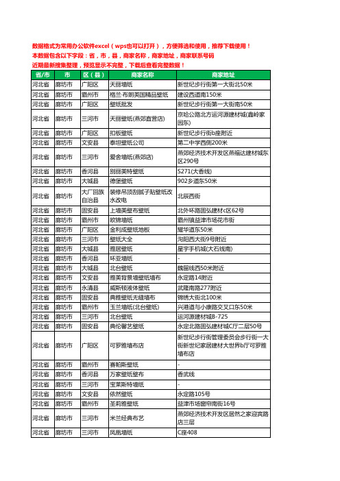 2020新版河北省廊坊市墙纸工商企业公司商家名录名单联系电话号码地址大全307家