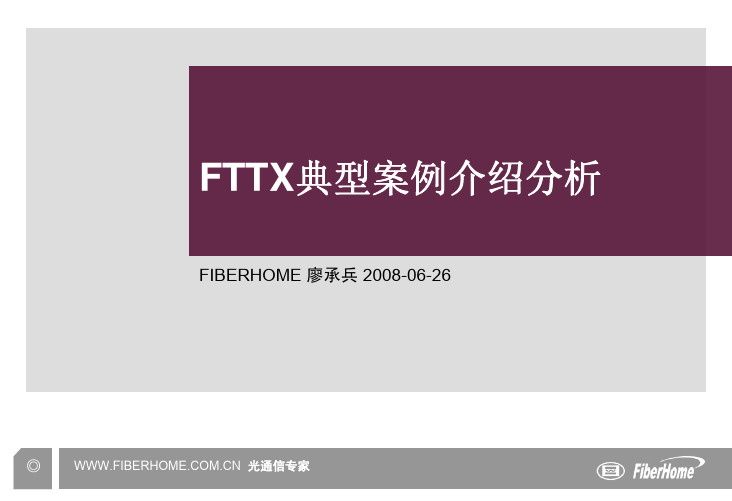 FTTX典型案例介绍分析