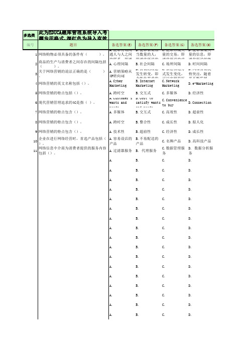 10 网络营销基础知识 多选