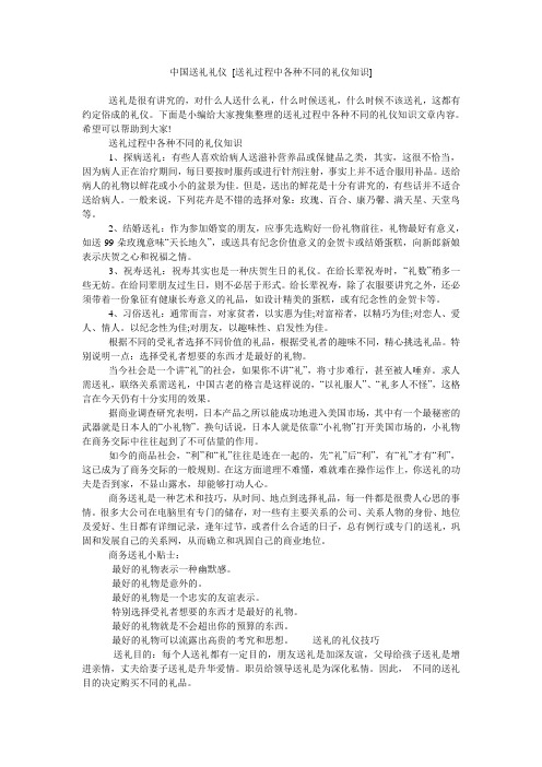 中国送礼礼仪 [送礼过程中各种不同的礼仪知识]