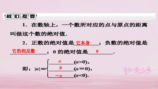 2019年秋七年级数学上册北师大版课件:2.3 绝对值(共22张PPT)