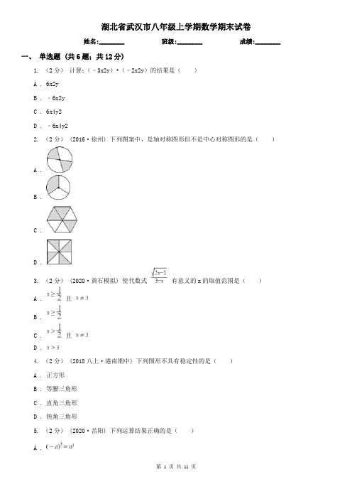 湖北省武汉市八年级上学期数学期末试卷