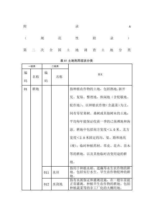 第二次全国土地调查土地分类