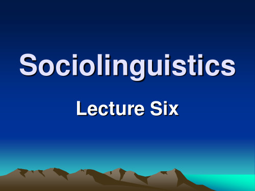 Sociolinguistics(6)