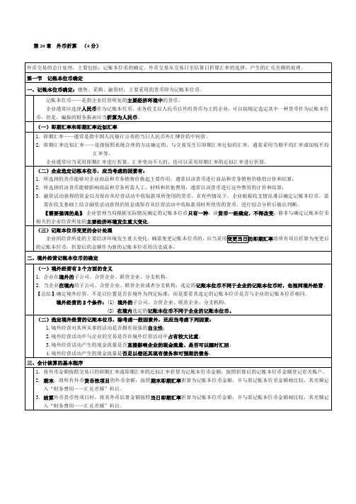 2011年注会复习资料笔记总结会计第20章