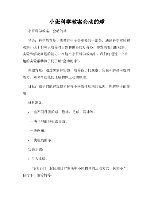 小班科学教案会动的球