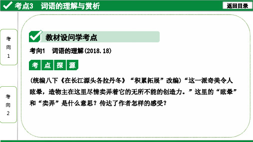 2021年中考语文现代文阅读复习：考点3词语的理解与赏析