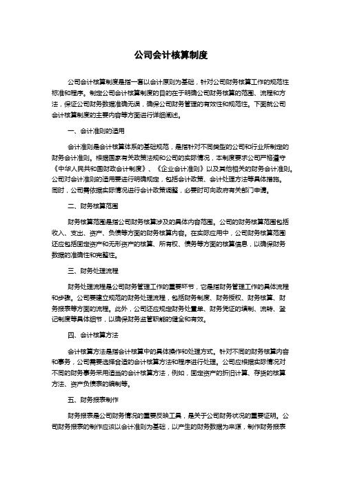 公司会计核算制度