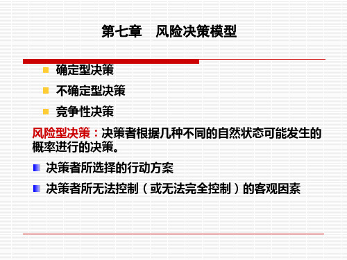 第七章风险决策模型