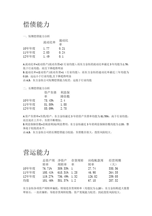 东方金钰近年财务数据分析