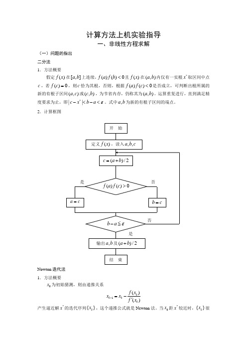 哈工大计算方法上机实验指导