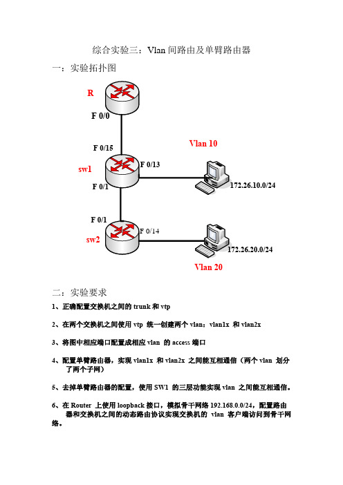 Vlan间路由及单臂路由器