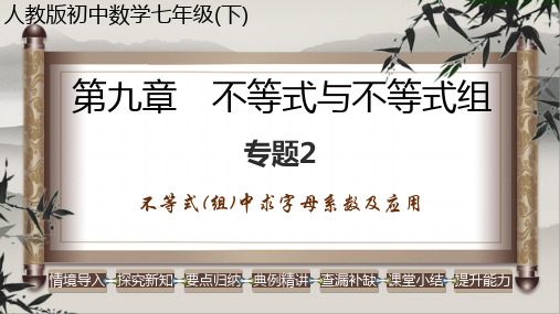 专题6不等式(组)中求字母系数及应用课件人教版七年级数学下册