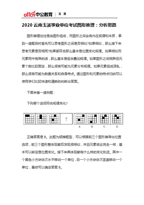 2020云南玉溪事业单位考试图形推理：分析思路