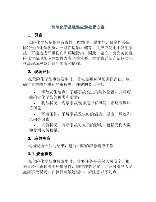 危险化学品现场应急处置方案