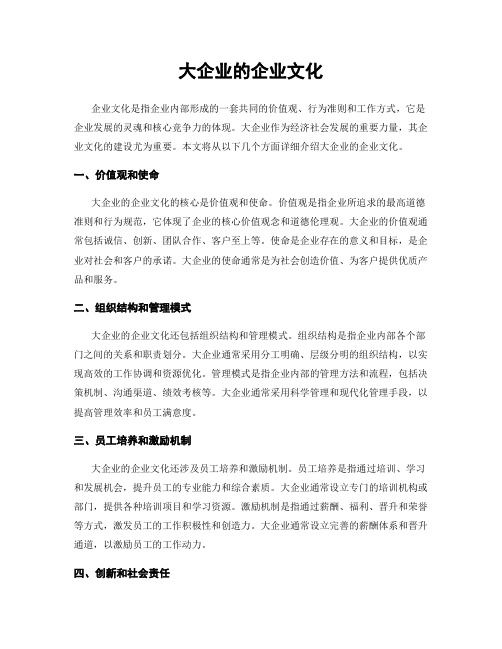 大企业的企业文化