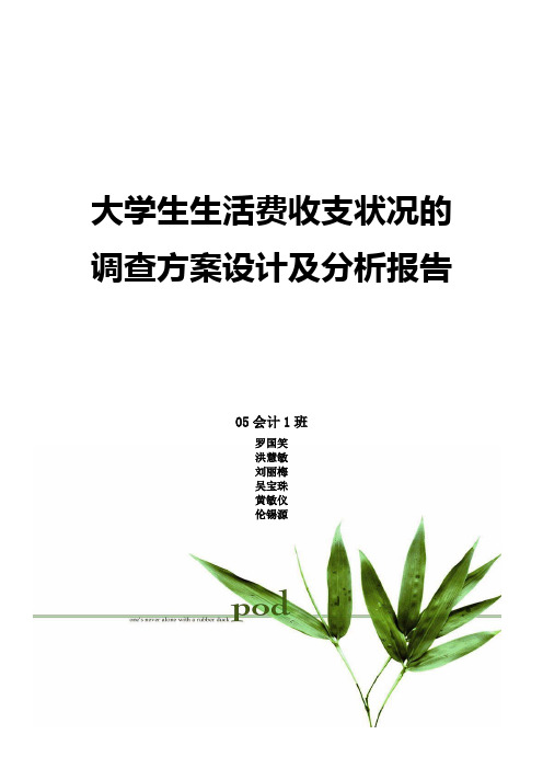 大学生生活费收支状况的调查方案设计及分析报告