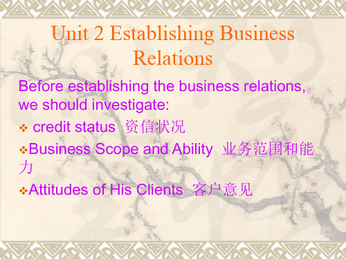 Establishing Business Relations