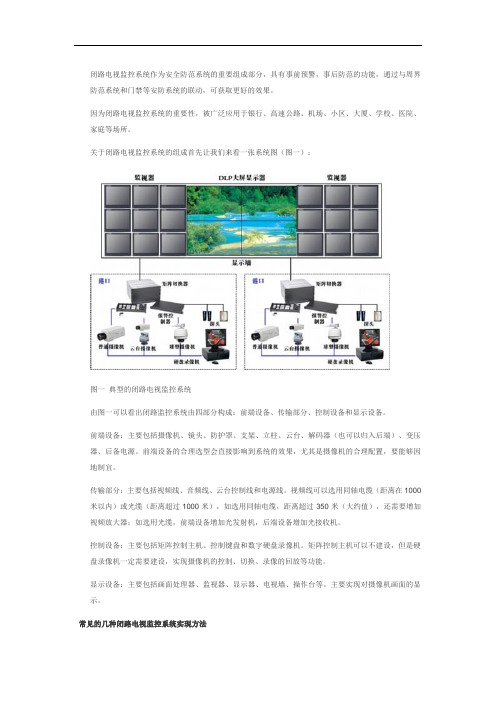 常见的几种闭路电视监控系统实现方法