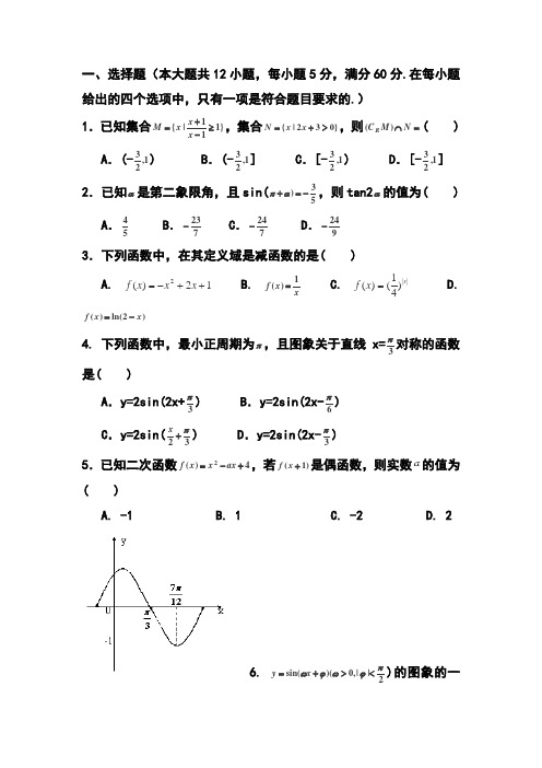 2018届山东省潍坊第一中学高三上学期第一次月考文科数