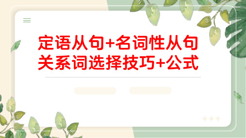 超实用高考英语专题复习：名从、定从关系词选择公式课件