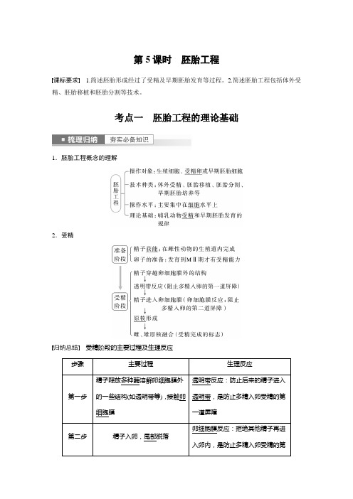 2023年高考生物一轮复习(新人教新高考) ：胚胎工程