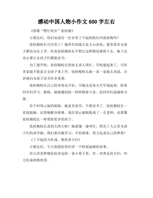 感动中国人物小标题作文600字左右