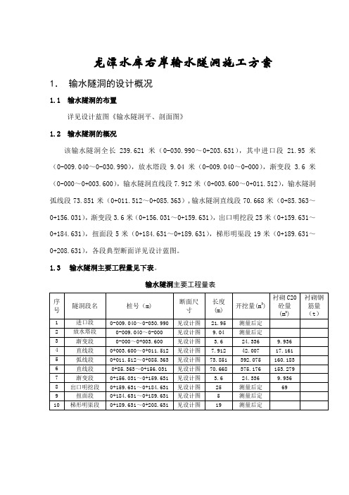 龙潭隧洞施工方案