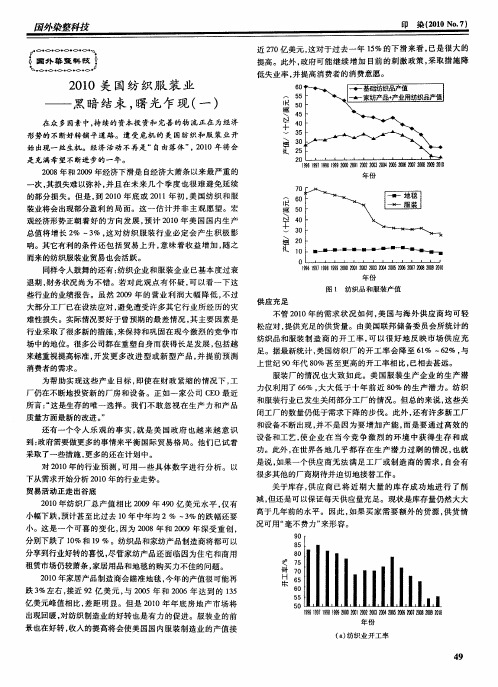 2010美国纺织服装业——黑暗结束,曙光乍现(一)