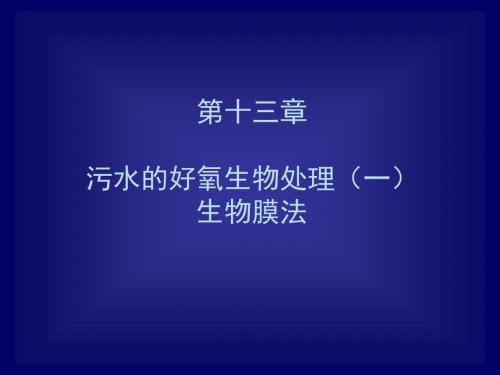 2019精品工学第五章污水的好氧生物处理一生物膜法化学