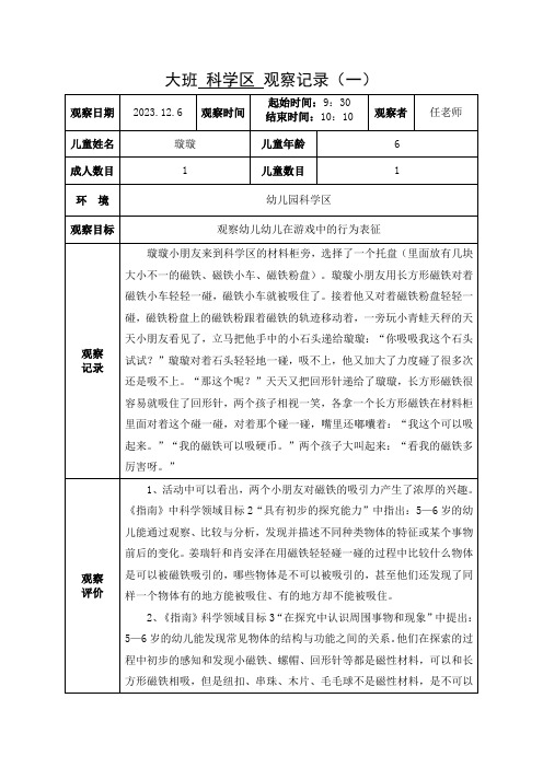 大班(科学区)观察记录. docx