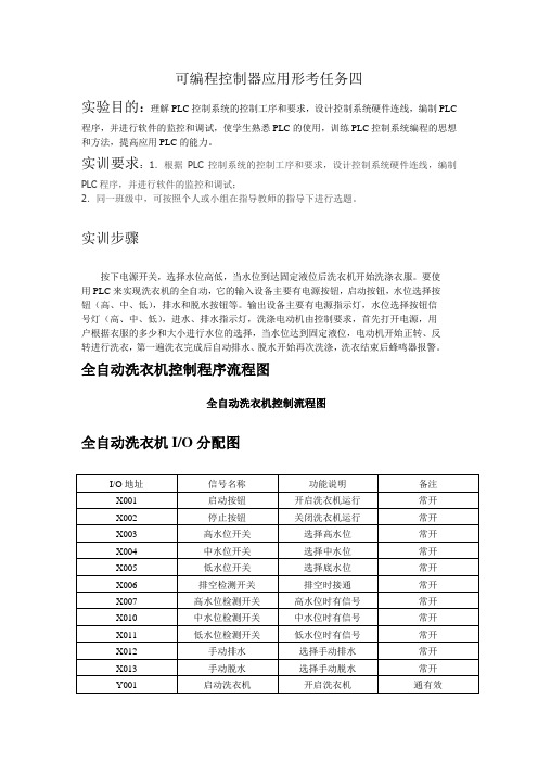 可编程控制器应用形考任务四