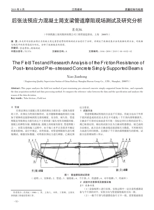 后张法预应力混凝土简支梁管道摩阻现场测试及研究分析