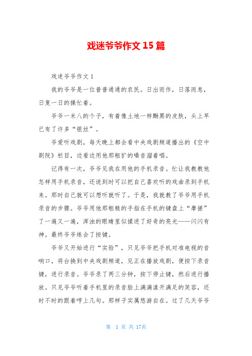 戏迷爷爷作文15篇