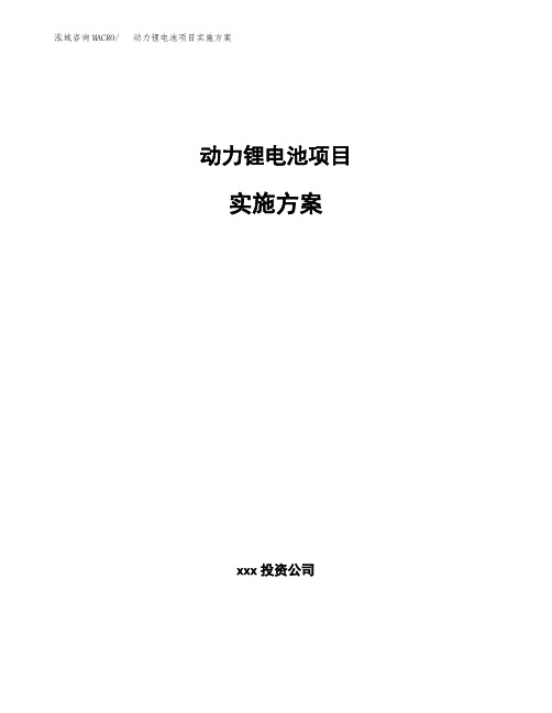 动力锂电池项目实施方案(1)