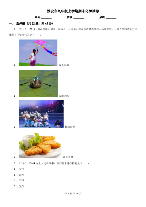淮安市九年级上学期期末化学试卷