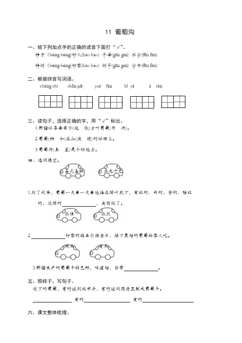 【最新】部编(统编版)二年级语文上册第11课葡萄沟练习题及答案.doc