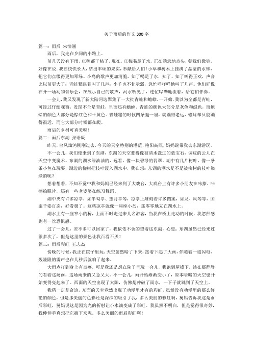 关于雨后的作文300字优秀作文