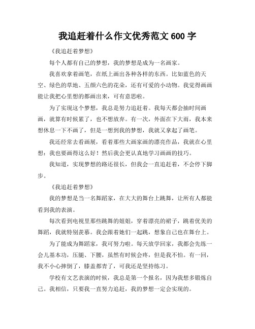 我追赶着什么作文优秀范文600字