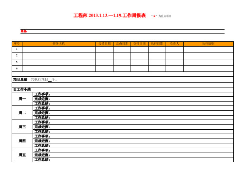 工程部人员工作周报表1.19-姓名