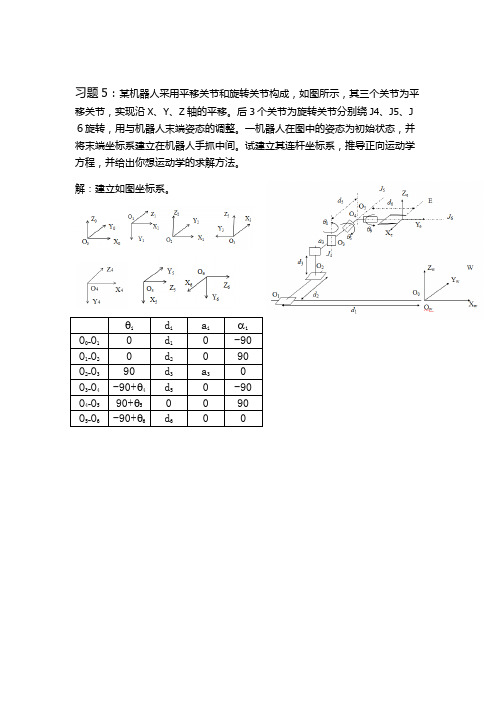 正向运动学方程建立