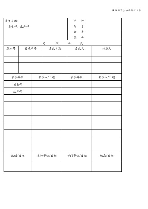 11现场不合格品标识方案