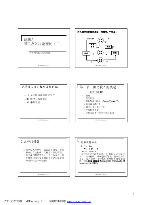 (宏观经济学课件)ch5短期之国民收入决定理论1-2