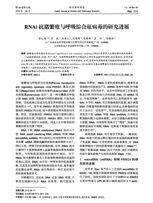 RNAi抗猪繁殖与呼吸综合征病毒的研究进展