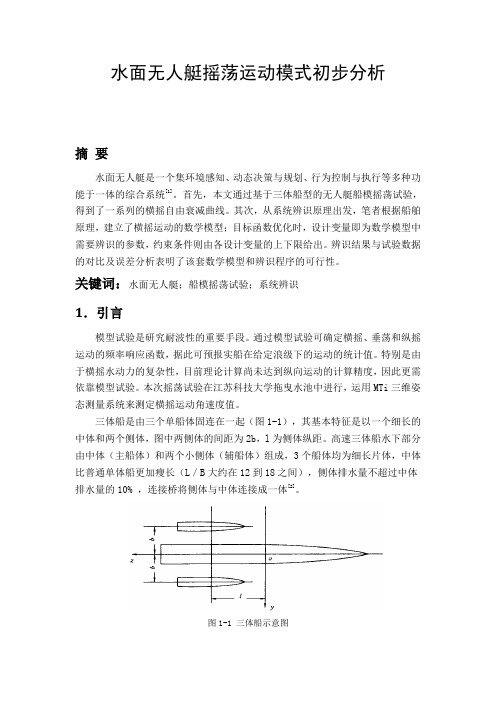 水面无人艇摇荡运动模式初步分析