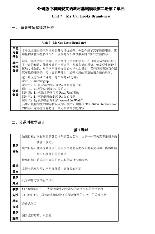 外研版中职国规英语教材基础模块第二册第7