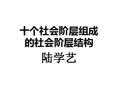 十个社会阶层组成的社会阶层