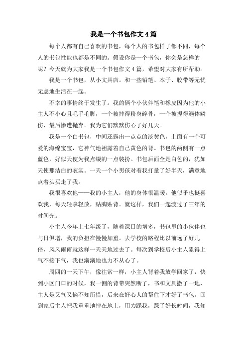 我是一个书包作文4篇